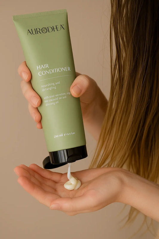 APRÈS-SHAMPOING À LA BAVE D’ESCARGOT – NOURRISSANT, RÉPARATEUR & CHEVEUX DOUX ET BRILLANTS AURA PHENIX