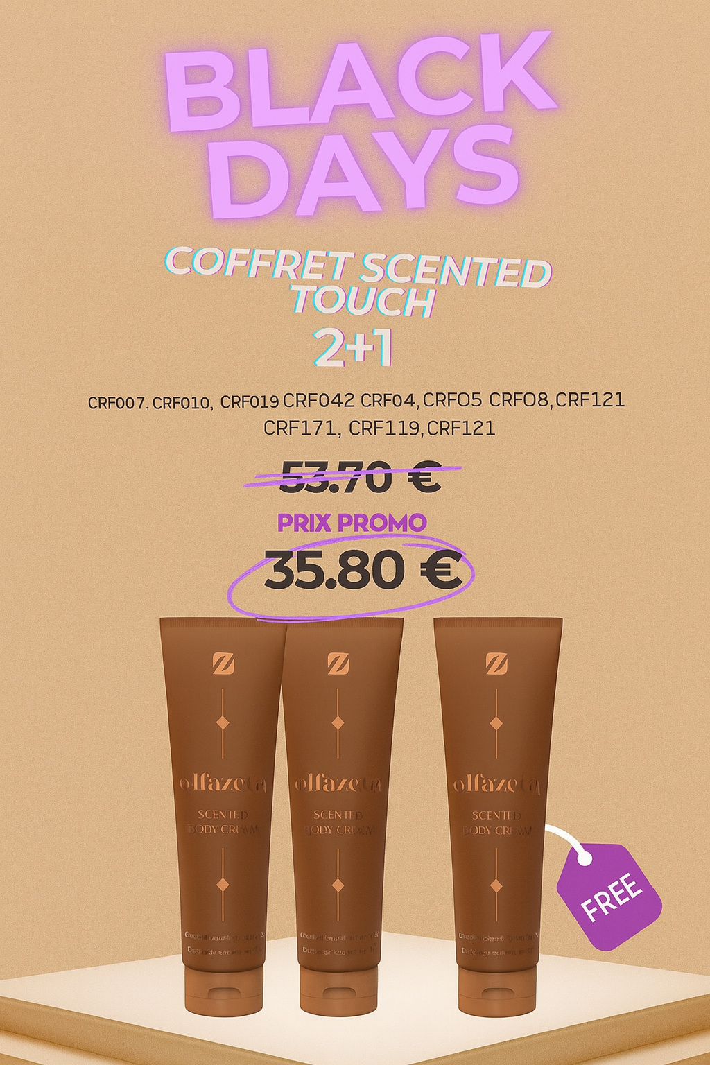 BLACK FRIDAY : 2 CRÈMES DE CORPS PARFUMÉES ACHETÉES, UNE CRÈME DE CORPS PARFUMÉ OFFERTE - AURA PHENIX