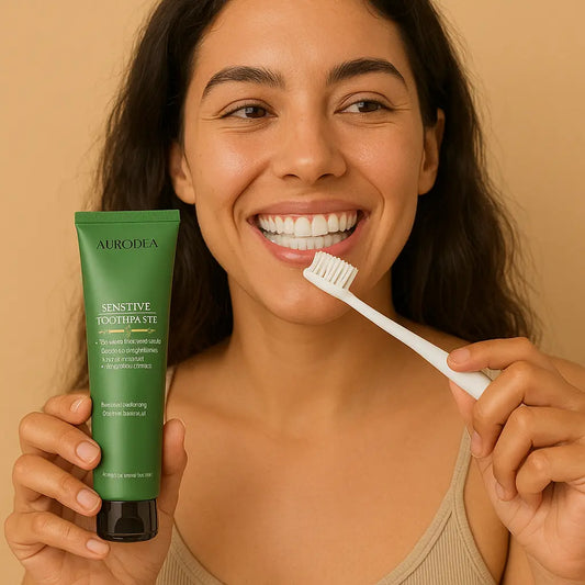 DENTIFRICE SENSITIVE A L’ALOE VERA - 115 ML AVEC BROSSE A DENTS A NANOTECHNOLOGIE - AURA PHENIX