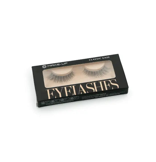 FAUX CILS « Classic Gaze » dans un élégant emballage noir, parfaits pour un regard intense et naturel. Réutilisables et faciles à appliquer.