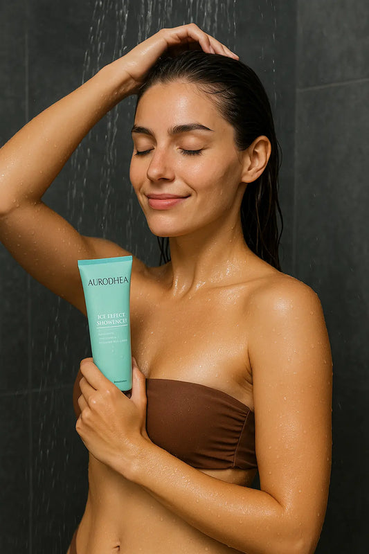 GEL DOUCHE ICE EFFECT – FRAÎCHEUR TONIFIANTE & JAMBES LÉGÈRES AU MENTHOL ET MARRON D’INDE AURA PHENIX