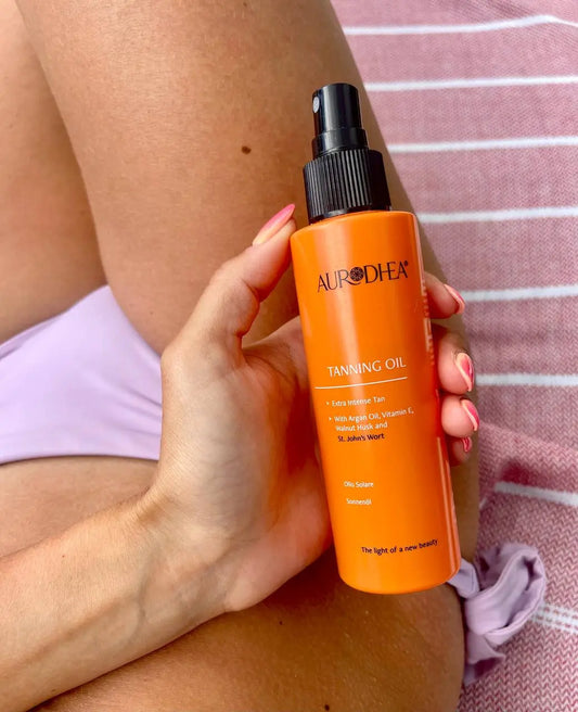 HUILE SOLAIRE BRONZANTE AU BROU DE NOIX ET MILLEPERTUIS–PEAU DORÉE, HYDRATATION ET PROTECTION NATURELLE - AURA PHENIX