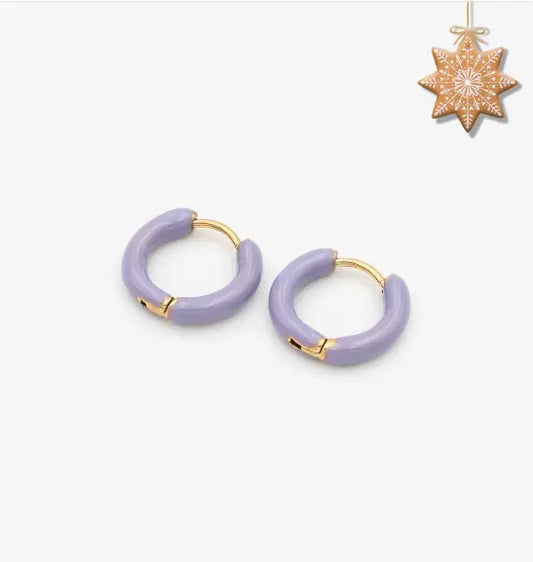 CREOLES « LILAC CIRCLE » PLAQUEES EN OR 18 CARATS AURA PHENIX