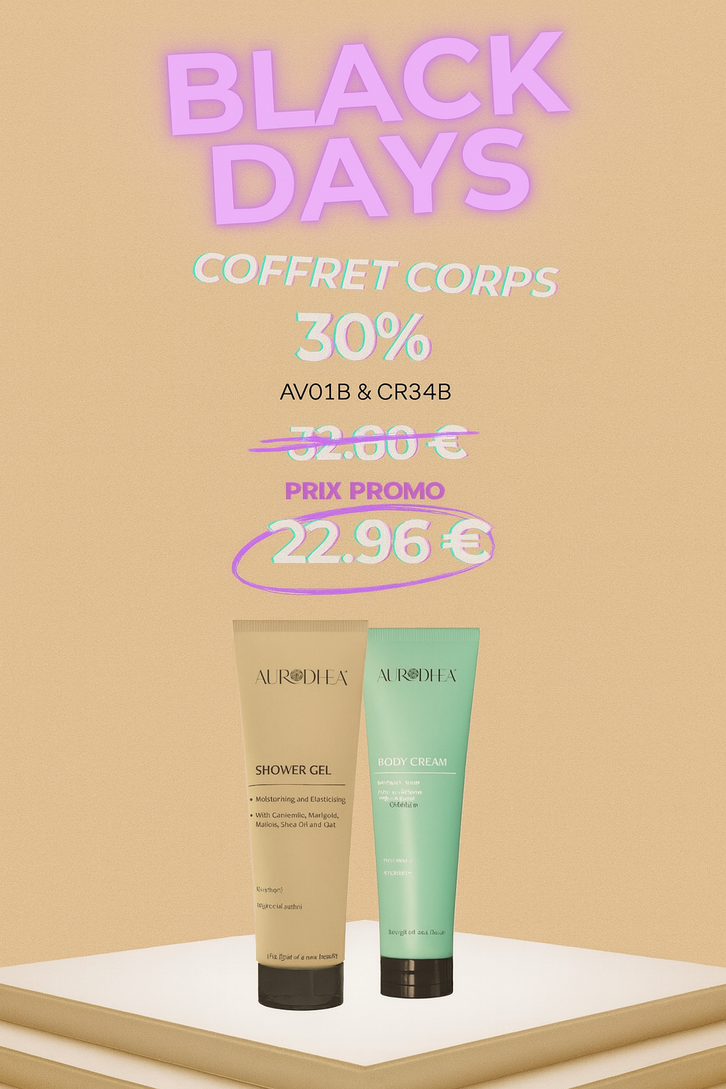 BLACK FRIDAY : 30% DE RÉDUCTION SUR GEL DOUCHE ET CRÈME DE CORPS - AURA PHENIX