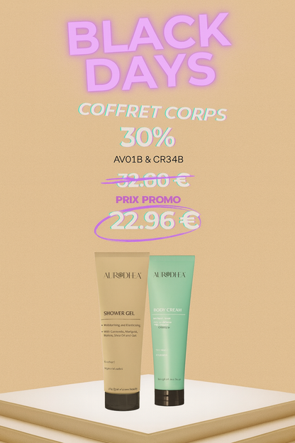 BLACK FRIDAY : 30% DE RÉDUCTION SUR GEL DOUCHE ET CRÈME DE CORPS - AURA PHENIX