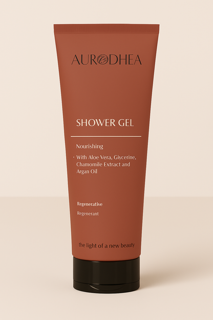 GEL DOUCHE À L’HUILE D’ARGAN – NETTOIE, HYDRATE & LUTTE CONTRE LE VIEILLISSEMENT CUTANÉ AURA PHENIX