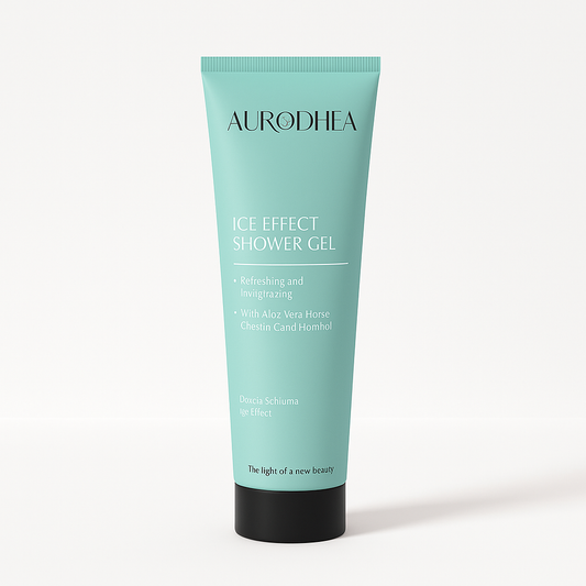 GEL DOUCHE ICE EFFECT – FRAÎCHEUR TONIFIANTE & JAMBES LÉGÈRES AU MENTHOL ET MARRON D’INDE AURA PHENIX