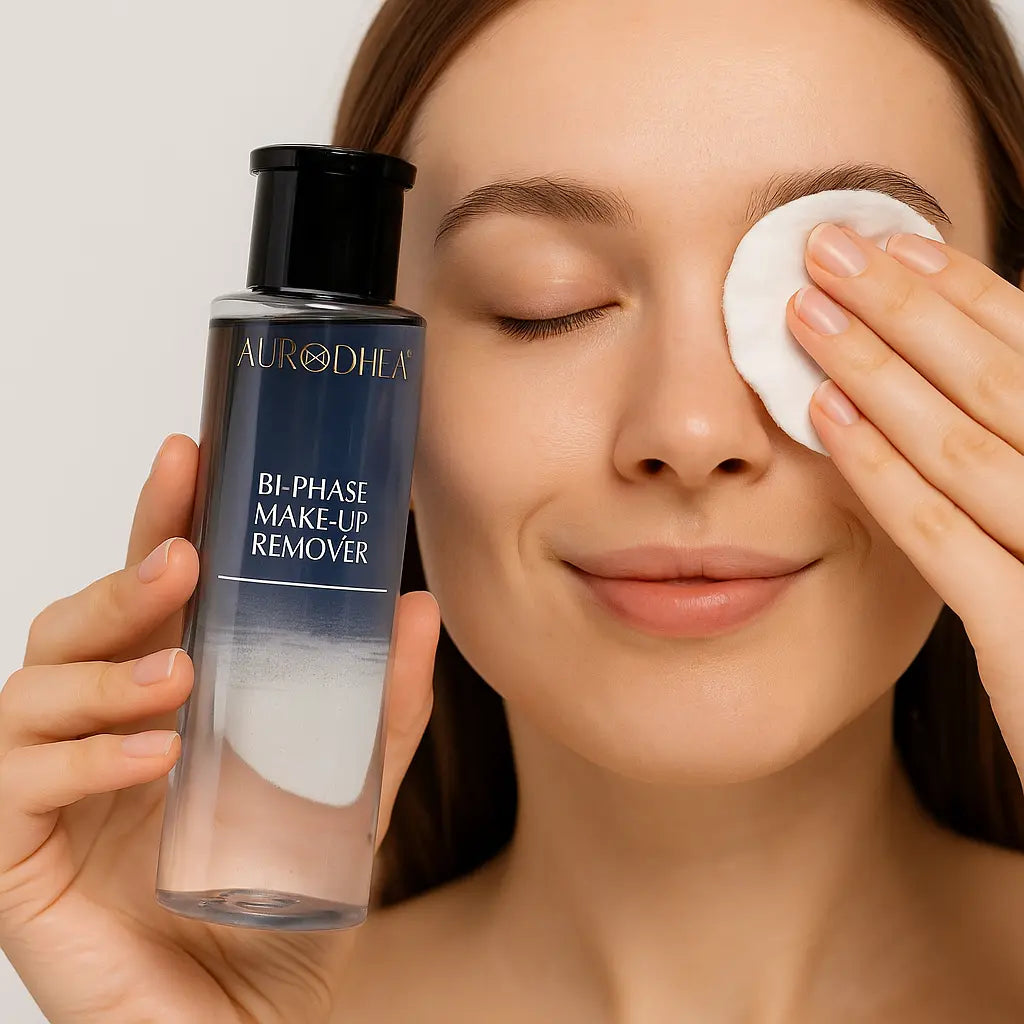 DÉMAQUILLANT BIPHASÉ– MAQUILLAGE WATERPROOF & YEUX SENSIBLES, DOUCEUR ET HYDRATATION AURA PHENIX