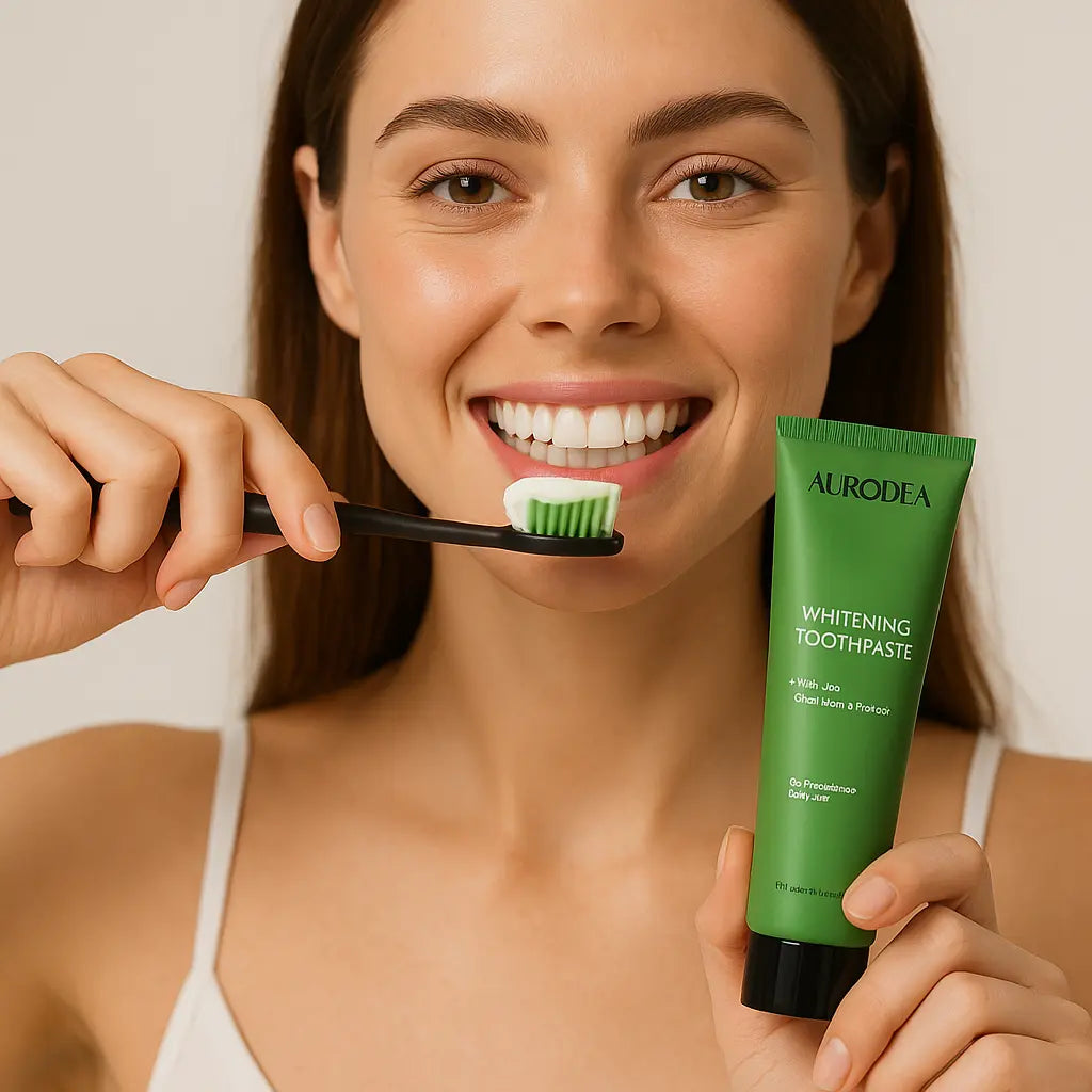 DENTIFRICE BLANCHISSANT ET ANTI-INFLAMMATOIRES A L'ALOE VERA - 115 ML  AVEC BROSSE A DENTS A NANOTECHNOLOGIE AURA PHENIX