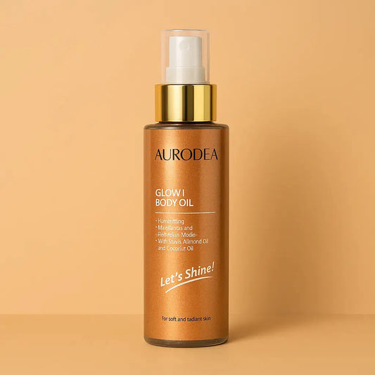 GLOW BODY OIL – HUILE SCINTILLANTE NOURRISSANTE & ILLUMINATRICE À L'AMANDE DOUCE ET COCO AURA PHENIX