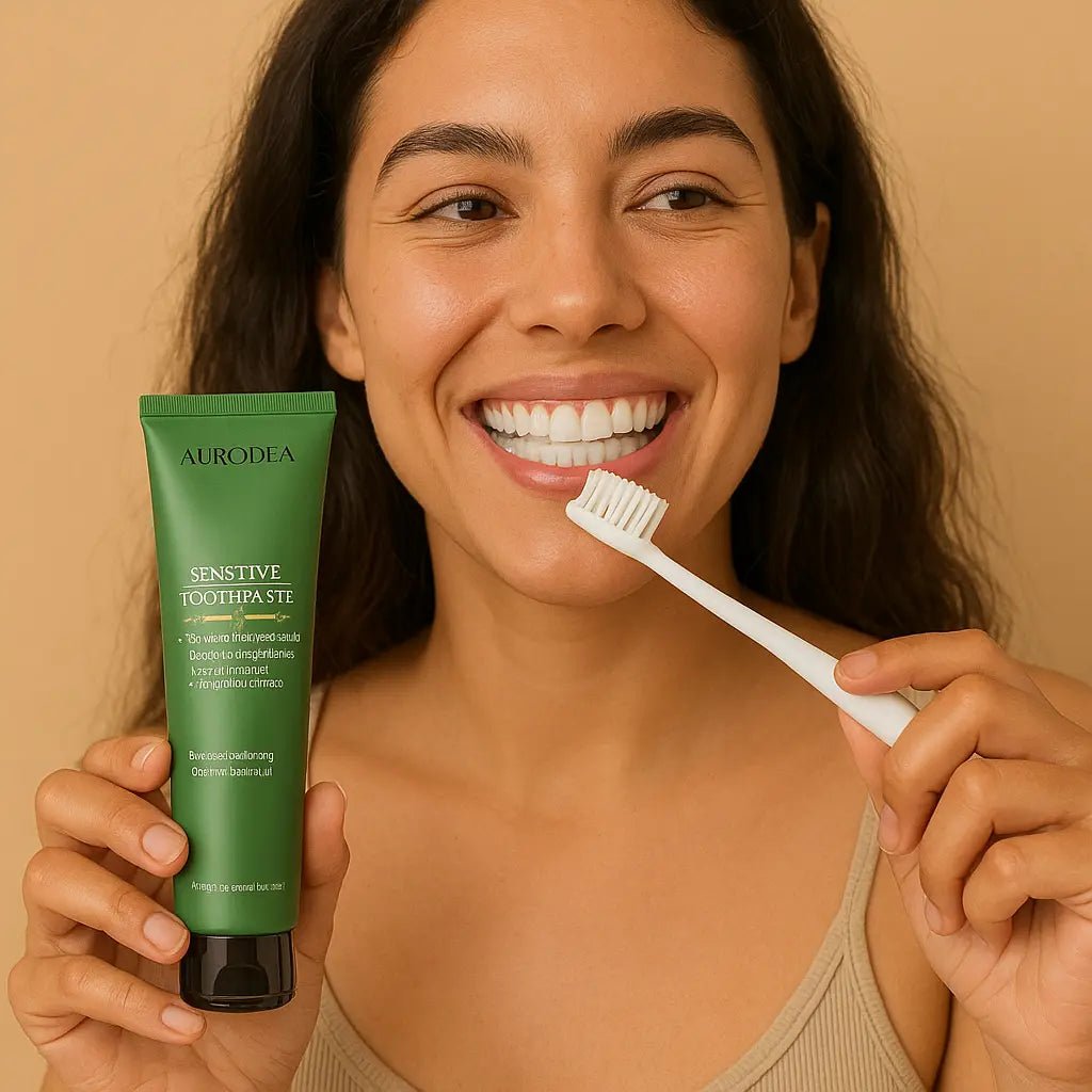 DENTIFRICE SENSITIVE A L’ALOE VERA - 115 ML AVEC BROSSE A DENTS A NANOTECHNOLOGIE - AURA PHENIX